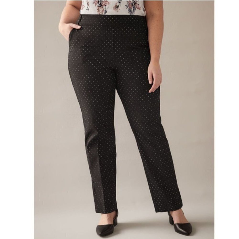 Pennington’s Polka Dot Printed Straight-Leg Pull On Pant Size 12P